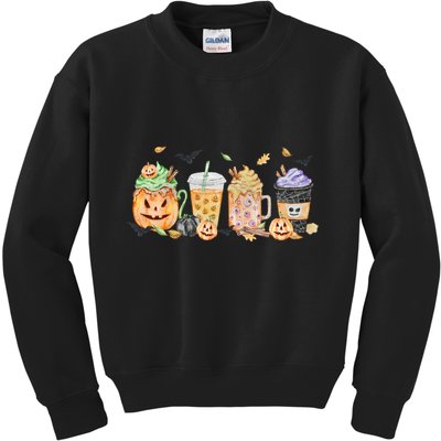 Plaid Pumpkin Spice Hello Fall Autumn Thanksgiving Kids Sweatshirt
