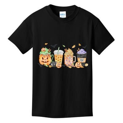 Plaid Pumpkin Spice Hello Fall Autumn Thanksgiving Kids T-Shirt