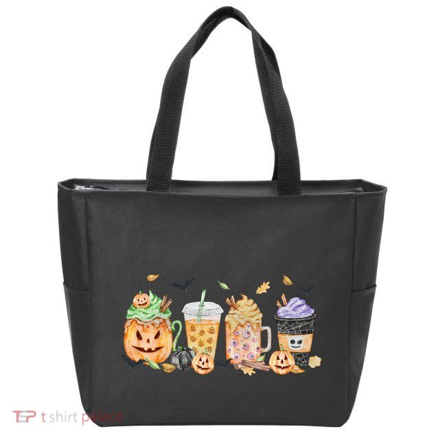 Plaid Pumpkin Spice Hello Fall Autumn Thanksgiving Zip Tote Bag