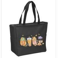Plaid Pumpkin Spice Hello Fall Autumn Thanksgiving Zip Tote Bag
