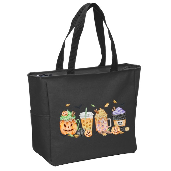 Plaid Pumpkin Spice Hello Fall Autumn Thanksgiving Zip Tote Bag