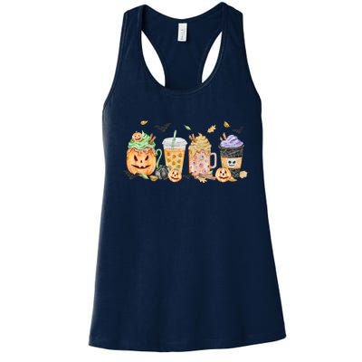 Plaid Pumpkin Spice Hello Fall Autumn Thanksgiving Women's Racerback Tank