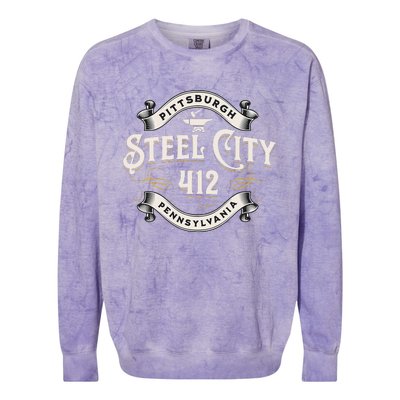 Pittsburgh Pennsylvania Steel City 412 Home Colorblast Crewneck Sweatshirt