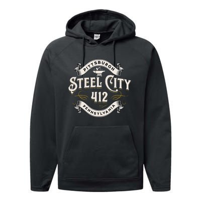 Pittsburgh Pennsylvania Steel City 412 Home Performance Fleece Hoodie