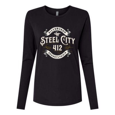 Pittsburgh Pennsylvania Steel City 412 Home Womens Cotton Relaxed Long Sleeve T-Shirt