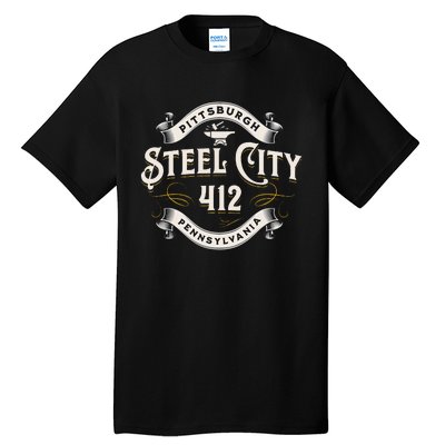 Pittsburgh Pennsylvania Steel City 412 Home Tall T-Shirt