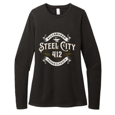 Pittsburgh Pennsylvania Steel City 412 Home Womens CVC Long Sleeve Shirt