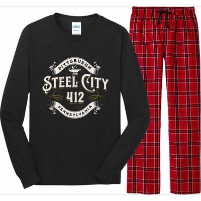 Pittsburgh Pennsylvania Steel City 412 Home Long Sleeve Pajama Set