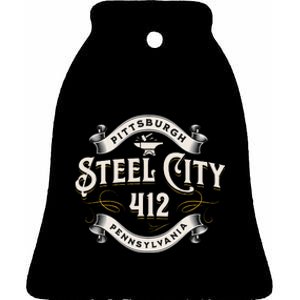 Pittsburgh Pennsylvania Steel City 412 Home Ceramic Bell Ornament