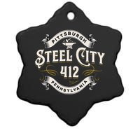 Pittsburgh Pennsylvania Steel City 412 Home Ceramic Star Ornament