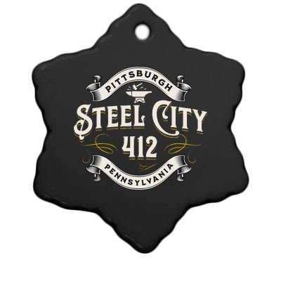 Pittsburgh Pennsylvania Steel City 412 Home Ceramic Star Ornament