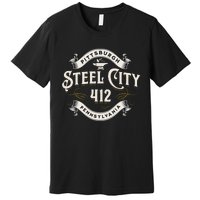 Pittsburgh Pennsylvania Steel City 412 Home Premium T-Shirt