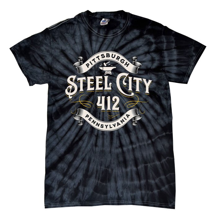 Pittsburgh Pennsylvania Steel City 412 Home Tie-Dye T-Shirt