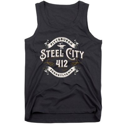 Pittsburgh Pennsylvania Steel City 412 Home Tank Top