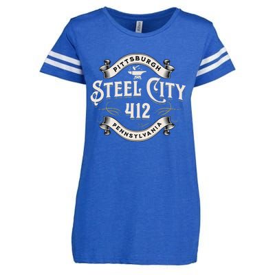 Pittsburgh Pennsylvania Steel City 412 Home Enza Ladies Jersey Football T-Shirt