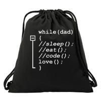 Programmer Papa Sleep, Eat, Code Funny Father's Day Drawstring Bag