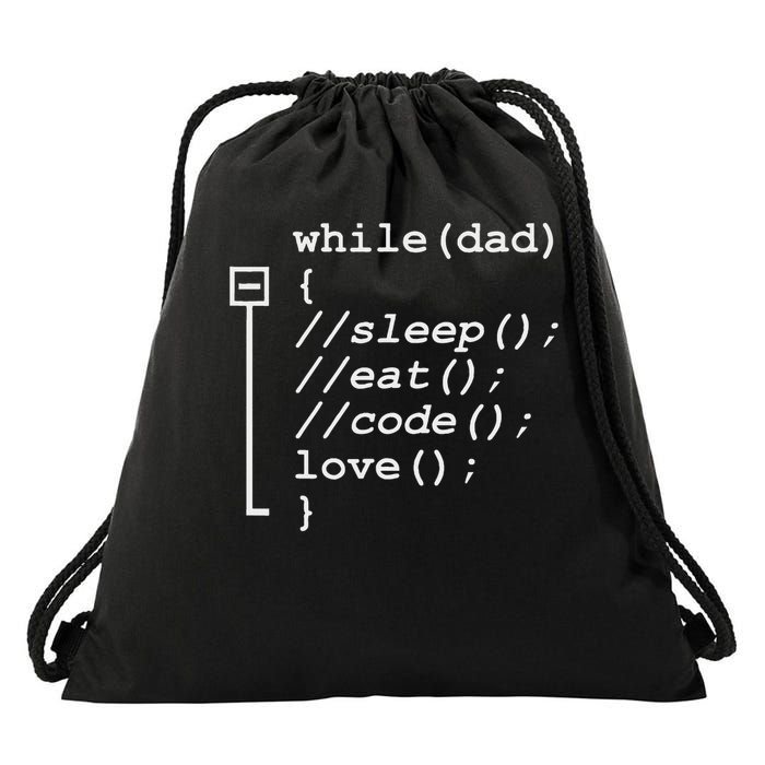 Programmer Papa Sleep, Eat, Code Funny Father's Day Drawstring Bag