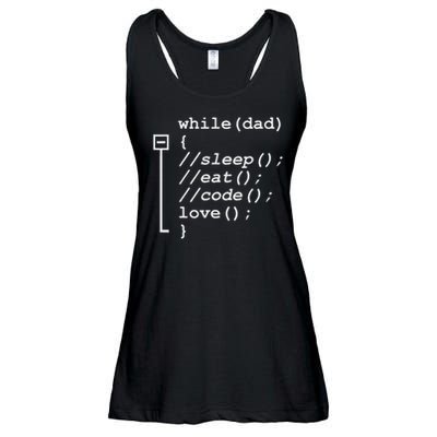 Programmer Papa Sleep, Eat, Code Funny Father's Day Ladies Essential Flowy Tank