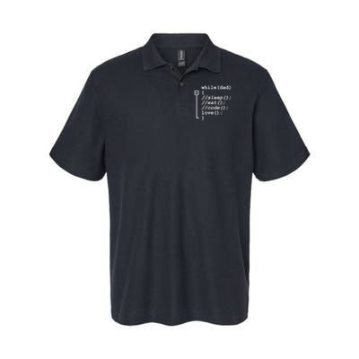 Programmer Papa Sleep, Eat, Code Funny Father's Day Softstyle Adult Sport Polo