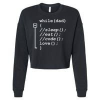 Programmer Papa Sleep, Eat, Code Funny Father's Day Cropped Pullover Crew