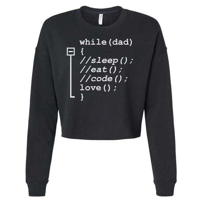 Programmer Papa Sleep, Eat, Code Funny Father's Day Cropped Pullover Crew