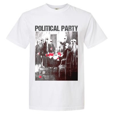 Political Party Shades & Red Cups Funny Political Garment-Dyed Heavyweight T-Shirt