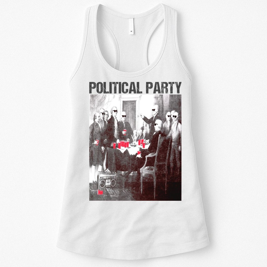 Political Party Shades & Red Cups Funny Political Womens Tank Top