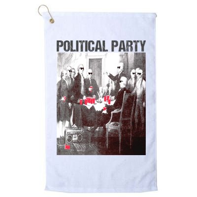 Political Party Shades & Red Cups Funny Political Golf Towel