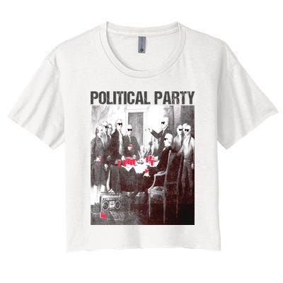 Political Party Shades & Red Cups Funny Political Crop Top
