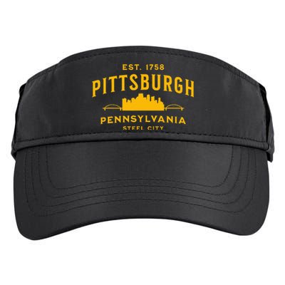 Pittsburgh Pennsylvania Steel City Skyline Bridges Home 412 Adult Drive Performance Visor