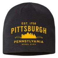 Pittsburgh Pennsylvania Steel City Skyline Bridges Home 412 Sustainable Beanie