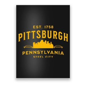 Pittsburgh Pennsylvania Steel City Skyline Bridges Home 412 Poster