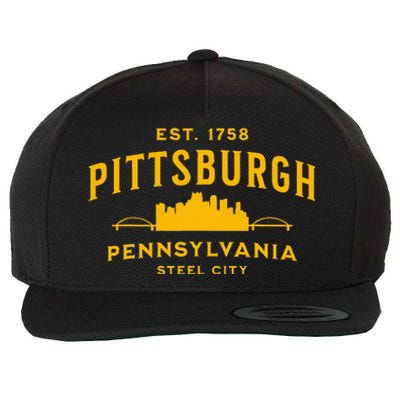 Pittsburgh Pennsylvania Steel City Skyline Bridges Home 412 Wool Snapback Cap