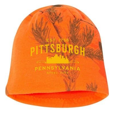 Pittsburgh Pennsylvania Steel City Skyline Bridges Home 412 Kati - Camo Knit Beanie