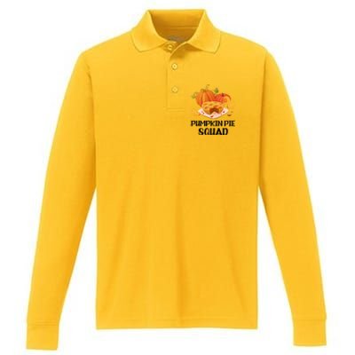 Pumpkin Pie Squad Funny Thanksgiving Day Gift Performance Long Sleeve Polo