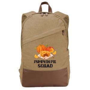 Pumpkin Pie Squad Funny Thanksgiving Day Gift Cotton Canvas Backpack