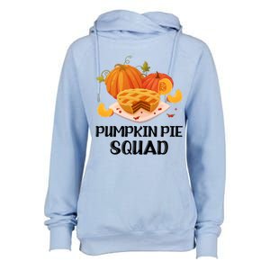 Pumpkin Pie Squad Funny Thanksgiving Day Gift Womens Funnel Neck Pullover Hood