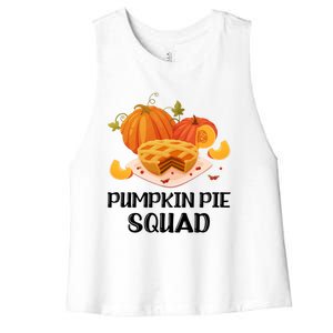 Pumpkin Pie Squad Funny Thanksgiving Day Gift Women's Racerback Cropped Tank