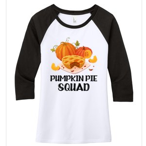 Pumpkin Pie Squad Funny Thanksgiving Day Gift Women's Tri-Blend 3/4-Sleeve Raglan Shirt