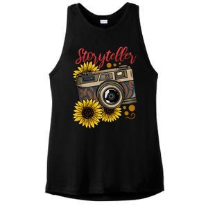 Photographer Photography Storyteller Camera Gift Ladies PosiCharge Tri-Blend Wicking Tank