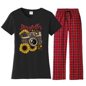 Photographer Photography Storyteller Camera Gift Women's Flannel Pajama Set