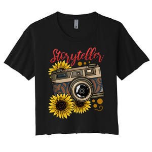 Photographer Photography Storyteller Camera Gift Women's Crop Top Tee