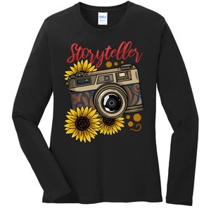 Photographer Photography Storyteller Camera Gift Ladies Long Sleeve Shirt