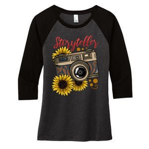 Photographer Photography Storyteller Camera Gift Women's Tri-Blend 3/4-Sleeve Raglan Shirt