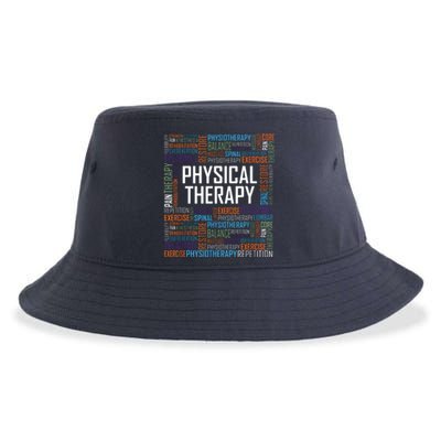 PT Physical Therapy Gift Words Therapist Month Sustainable Bucket Hat