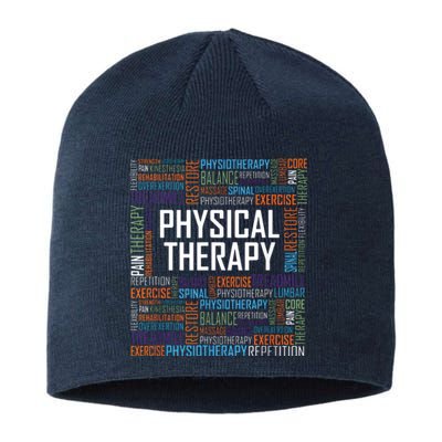 PT Physical Therapy Gift Words Therapist Month Sustainable Beanie