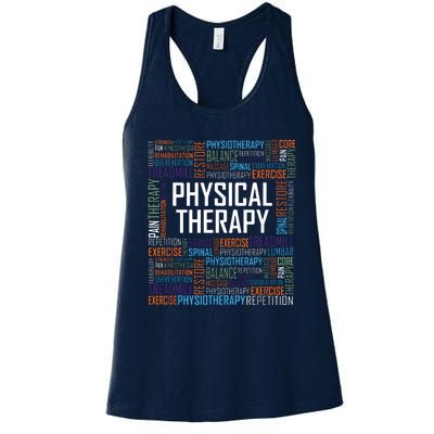 PT Physical Therapy Gift Words Therapist Month Women's Racerback Tank