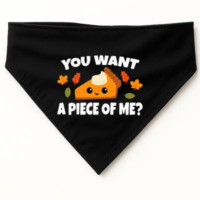 Pumpkin Pie Thanksgiving You Want A Piece Of Me USA-Made Doggie Bandana