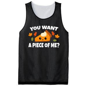 Pumpkin Pie Thanksgiving You Want A Piece Of Me Mesh Reversible Basketball Jersey Tank