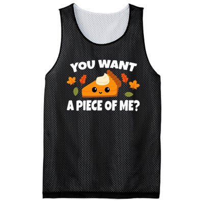 Pumpkin Pie Thanksgiving You Want A Piece Of Me Mesh Reversible Basketball Jersey Tank